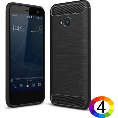 HTC U11 Life Удароустойчив Carbon Fiber Калъф и Протектор