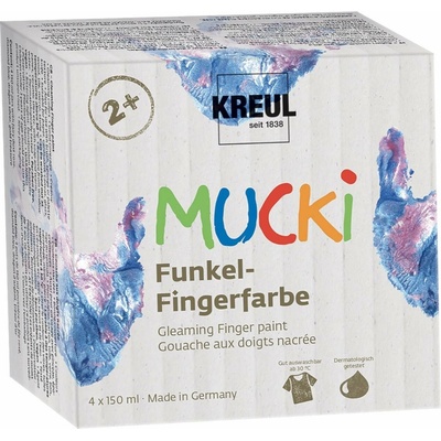 Žiariace prstové farby 150 ml MUCKI sada 4 x 150 ml