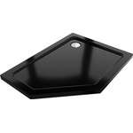 Mexen Flat петоъгълна душ кабина slim дясна 100 x 90 см, черна, сифон хром - 41P709010R (41P709010R)
