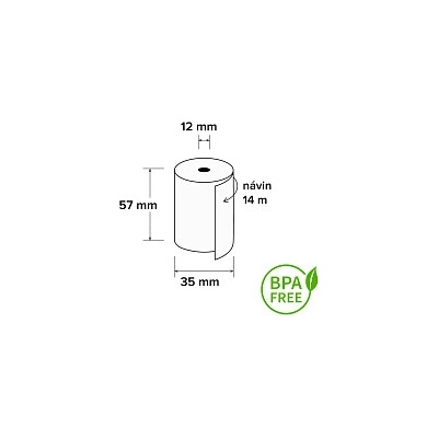 Termo kotúčik 57/35/12 mm, 14m, BPA free, 10 ks