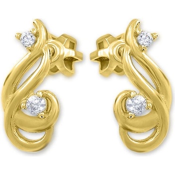 Soliter Jemné náušnice zo žltého zlata s kryštálmi 239 001 01073