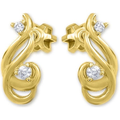 Soliter Jemné náušnice zo žltého zlata s kryštálmi 239 001 01073