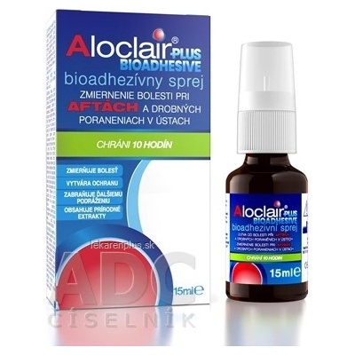 Aloclair PLUS BIOADHESIVE sprej pri aftách a drobných poraneniach úst 1 x 15 ml