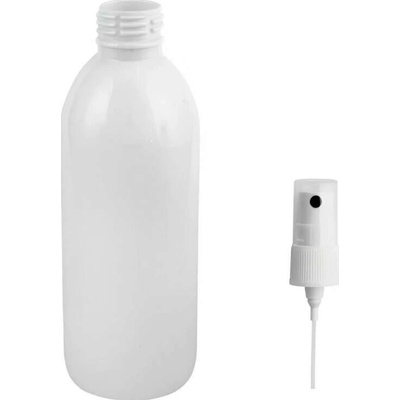 Tera Plastová lahvička bílá s kosmetickým rozprašovačem 300 ml