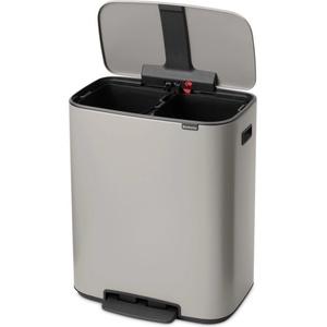 Brabantia Светлосиво стоманено кошче за боклук 2x30 l за рециклиране/с педал Bo - Brabantia (255069)