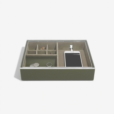 Stackers pánský organizér na prsteny mobil Valet & Acrylic Lid zelená 74571
