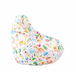 Pufrelax Пуф круша за деца 4-14 г. , 160л. , Nirvana Light, A Colourful World, Водоустойчив, Перящ се калъф, Пълнеж от Полистиролни перли, принт
