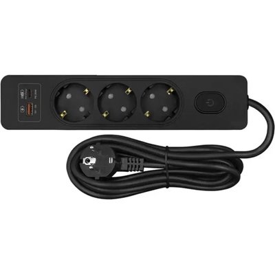Sonex РАЗКЛОНИТЕЛ 3 ГНЕЗДА usb-a И usb-c 1.5m КАБЕЛ ЧЕРЕН С КЛЮЧ sonex (8682317016930)