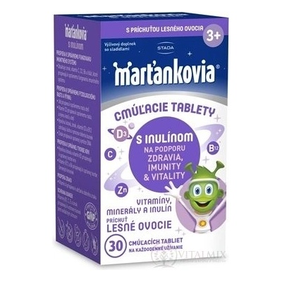 Marťánci s inulinem cucavé tablety příchuť lesní ovoce 30 ks