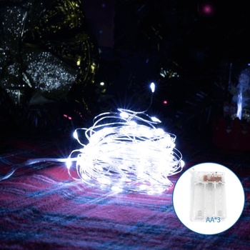 Aigostar LED коледен гирлянд 100 LED, 10, 3м, студена бяла, 3xAA (AI1306)