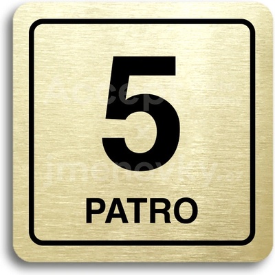 ACCEPT Piktogram 5 patro - zlatá tabulka - černý tisk