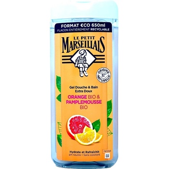 Le Petit Marseillais Bio sprchový a kúpeľový gél s grapefruitom a pomarančom 650 ml