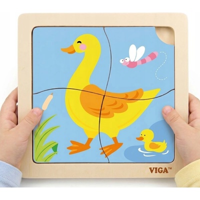 Viga puzzle 4 dílky kachna