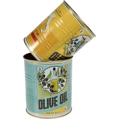 Rex London Декоративни кутии за съхранение в комплект от 2 бр. от калай ø 11x13 cm Olive Oil - Rex London (29709)