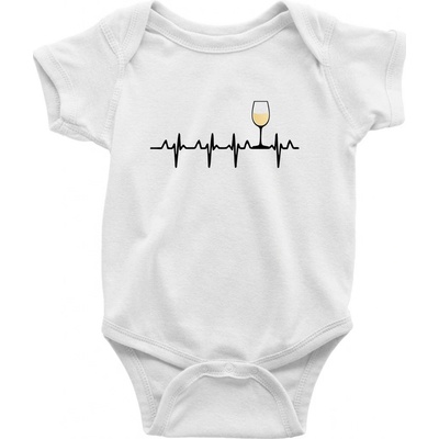 Víno ekg biele víno Dojčenské body krátký rukáv biele