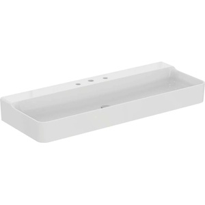 Ideal Standard Conca Ceram - Умивалник за монтаж върху плот 120x45 см, без преливник, с 3 отвора за смесител, бял T384301 (T384301)