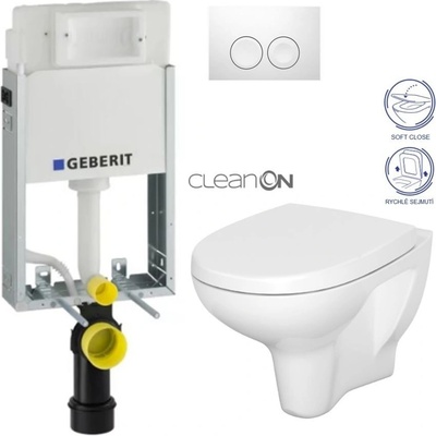 Geberit KOMBIFIX Basic tlačítko DELTA 21 Bílé WC CERSANIT ARTECO + SEDÁTKO 110.100.00.1 21BI AT1 – Zboží Dáma