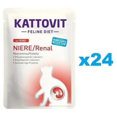 Kattovit Feline Diet Niere/Renal Beef 24 x 85 g