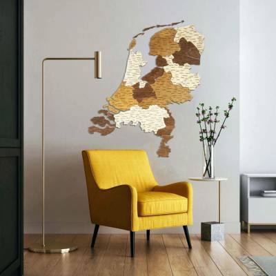 Dřevěná mapa Nizozemska 129 x 151 cm