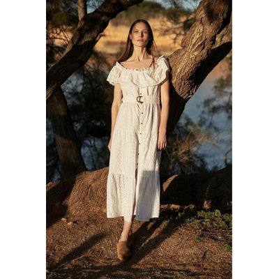 Moodo Дълга рокля със спаднали рамене Moodo | Byal | ЖЕНИ | XS