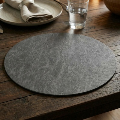 Kela Prostírání plastové Kalea 38cm imitace kůže tmavě šedá KL-12181