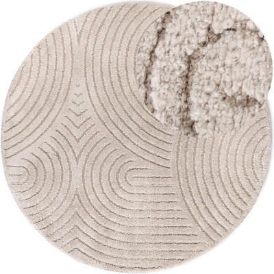 Elle Decoration Бежов кръгъл килим ø 200 cm Panglao New York Taupe - Elle Decoration (106204-200)