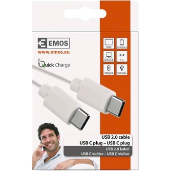 Emos SM7027W Nabíjecí a datový USB-C 2.0/USB-C 2.0, 1m