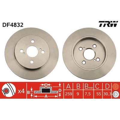 Brzdový kotúč TRW DF4832