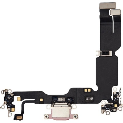 AppleKing nabíjací a audio flex konektor pre iPhone 15 Plus - ružový