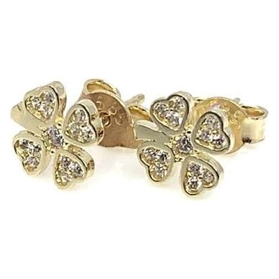 Jan Kos jewellery zlaté náušnice s bílým kamenem 59633916