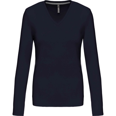 Kariban v-neck k382 / Дамска тениска с дълъг ръкав - тъмносиня m (20k38200302)