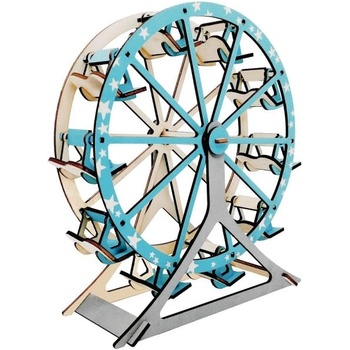 Woodcraft construction kit Woodcraft Дървен 3D пъзел Руско колело тюркоазено