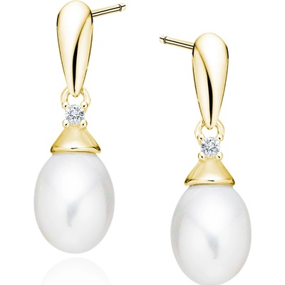 Olivie stříbrné náušnice perla GOLD 4107