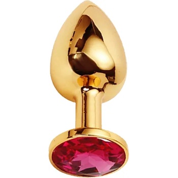 Image 1 of Sensual Метално дилдо Butt Plug "GOLD CRYSTAL ROSE" 9 см. Размер - L