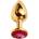 Sensual Метално дилдо Butt Plug "GOLD CRYSTAL ROSE" 9 см. Размер - L