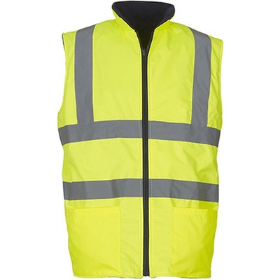 Yoko reflexná obojstranná fleecová vesta HV008F Hi Vis Yellow