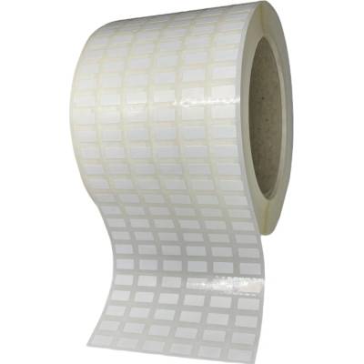 Plastová Etiketa 10 mm x 5 mm, 6 - Produkcia, Polypropylén, Biela, Dutinka 76 mm, 30000 ks/kotúč, Permanentné lepidlo, Priemer kotúča 114 mm