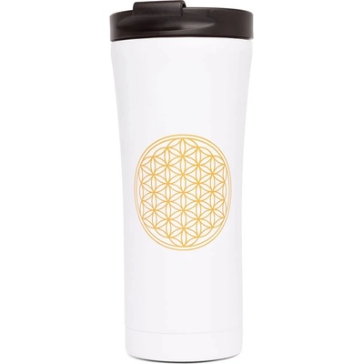 Bodhi termohrnek nerezová ocel 480 ml květ života matně bílý