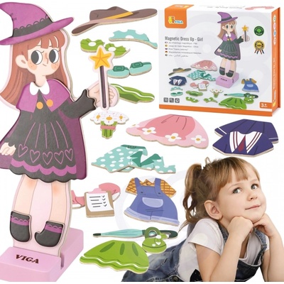 Дървена магнитна игра Момиче