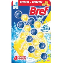 Bref Power Aktiv WC blok Lemon tuhý WC blok 4 x 50 g