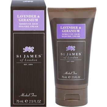 St James of London Lavender & Geranium krém na holenie v tube 75 ml