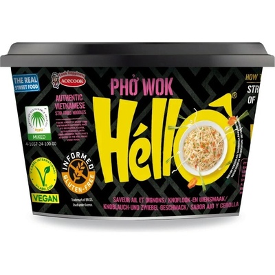 Acecook Hello Pho Wok česnek cibule instantní polévka 76 g