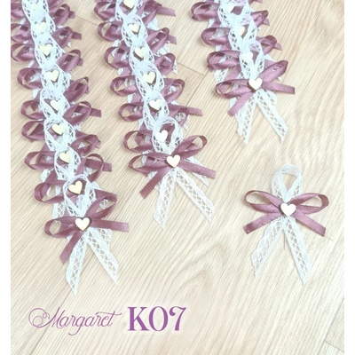 Krajkové svatební vývazky K07 (Dark Dusty Rose) – Zboží Dáma