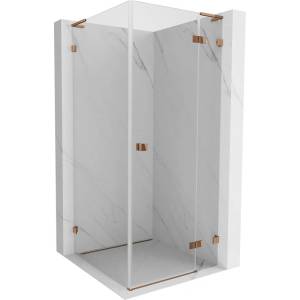 Mexen Lunar L душ кабина с врата, отваряща се надясно, 100 x 100 см, прозрачна, розово злато - 834L-100-100-60-00-P (834L-100-100-60-00-P)