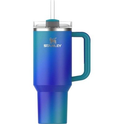 STANLEY 1913 Quencher H2.0 Flowstate Drinking Bottle with Straw 1.2L - Thermo Mug Cools for 11 Hours - 48 Hours Ice Cooled - Thermos Bottle BPA Free - Stainless Steel Drinking Cup - Sea Glass Aura - 10-10825-0499