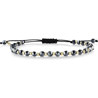Lillian Vassago zlatý šňůrkový náramek s hematity LLV07-GB007
