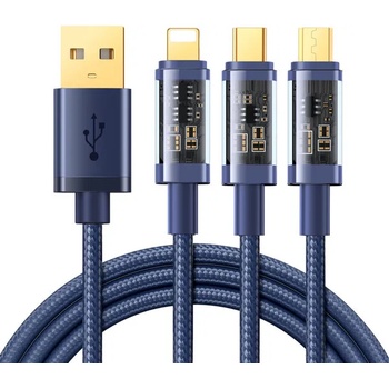 Image 1 of Универсален USB кабел Joyroom 3in1 с Lightning, microUSB и USB-C конектори (S-1T3015A5)