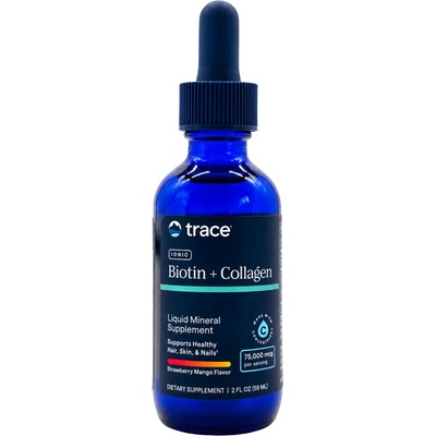 Trace Minerals Ionic Biotin + Collagen, Iontový tekutý Biotin + Kolagen 59 ml