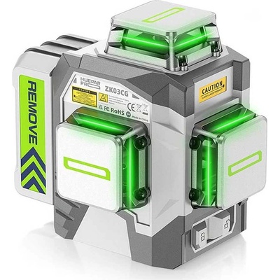 Huepar Нивелир лазерен линеен, Huepar Pro ZK03CG, 3D, 30/60 м, зелен лъч, 12 линии (UNI-01012168)