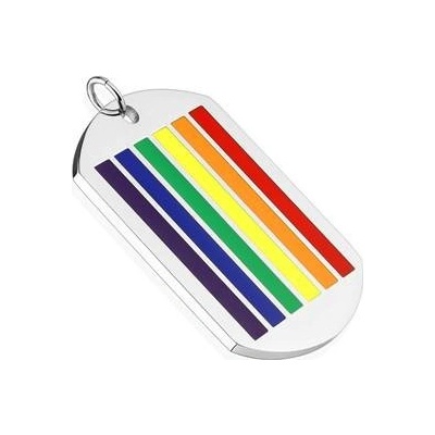 Šperky4U Ocelový přívěšek destička LGBT duha OPP1747